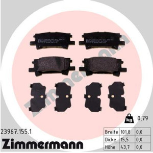 ZIMMERMANN 23967.155.1 Brzdové platničky Zadné pre
