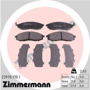 ZIMMERMANN 23970.170.1 Brzdové platničky Predné pre