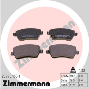 ZIMMERMANN 23973.165.1 Brzdové platničky Predné pre