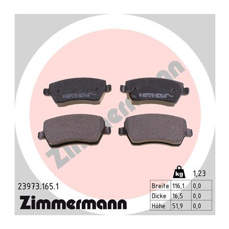 ZIMMERMANN 23973.165.1 Klocki hamulcowe Przód dla