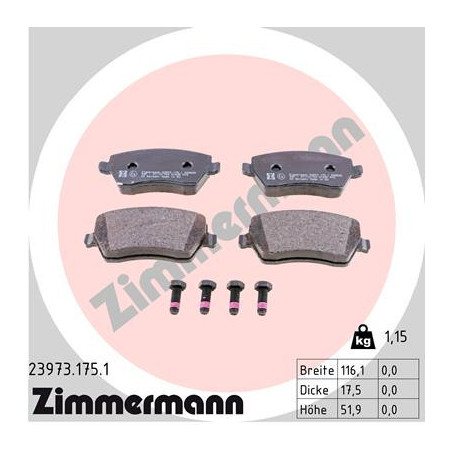ZIMMERMANN 23973.175.1 Pastillas de freno Delantero para