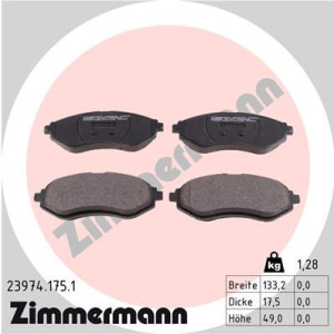 ZIMMERMANN 23974.175.1 Brzdové platničky Predné pre