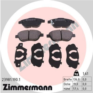 ZIMMERMANN 23981.190.1 Pastiglie freno Anteriore per