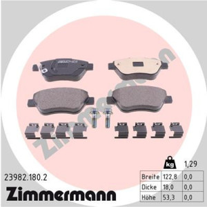 ZIMMERMANN 23982.180.2 Brzdové platničky Predné pre