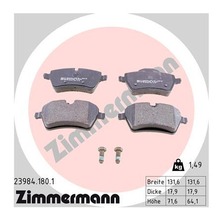 ZIMMERMANN 23984.180.1 Plaquettes de frein