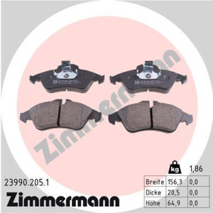 ZIMMERMANN 23990.205.1 Pastiglie freno