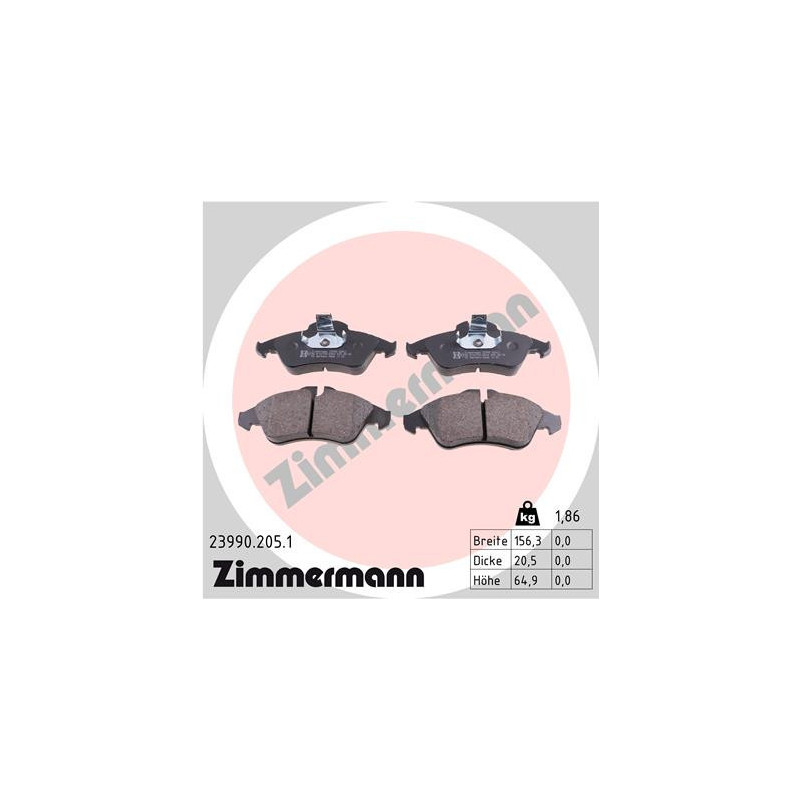 ZIMMERMANN 23990.205.1 Brake Pads Set