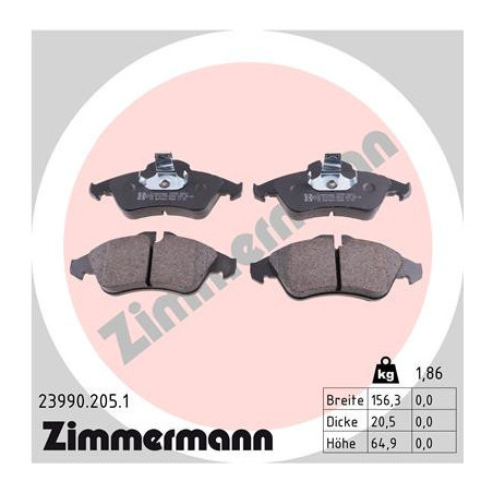 ZIMMERMANN 23990.205.1 Klocki hamulcowe