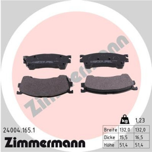 ZIMMERMANN 24004.165.1 Brzdové platničky Predné pre