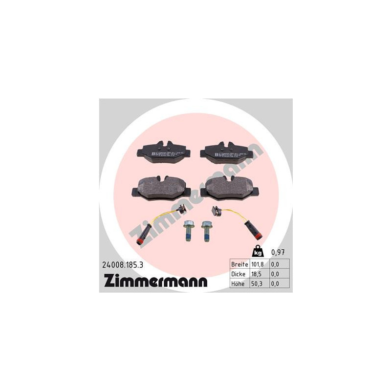 ZIMMERMANN 24008.185.3 Klocki hamulcowe Tył dla