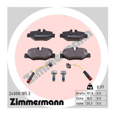 ZIMMERMANN 24008.185.3 Klocki hamulcowe Tył dla