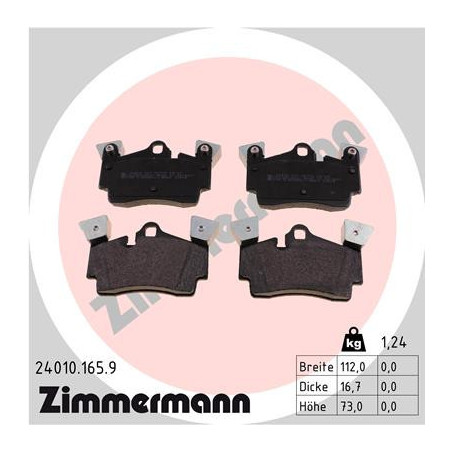 ZIMMERMANN 24010.165.9 Plaquettes de frein Arrière pour
