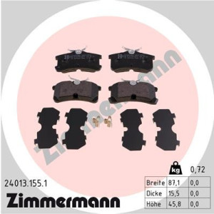ZIMMERMANN 24013.155.1 Pastillas de freno Trasero para