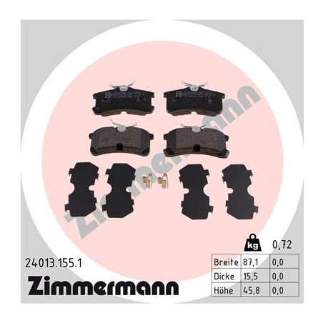 ZIMMERMANN 24013.155.1 Klocki hamulcowe Tył dla