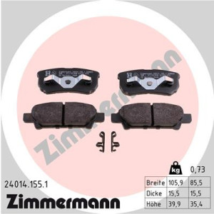 ZIMMERMANN 24014.155.1 Brzdové platničky Zadné pre