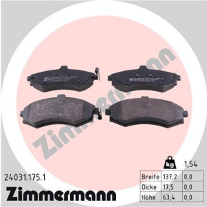 ZIMMERMANN 24031.175.1 Pastiglie freno Anteriore per