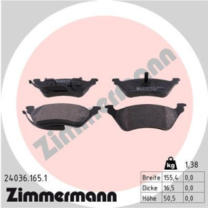 ZIMMERMANN 24036.165.1 Brzdové platničky Zadné pre