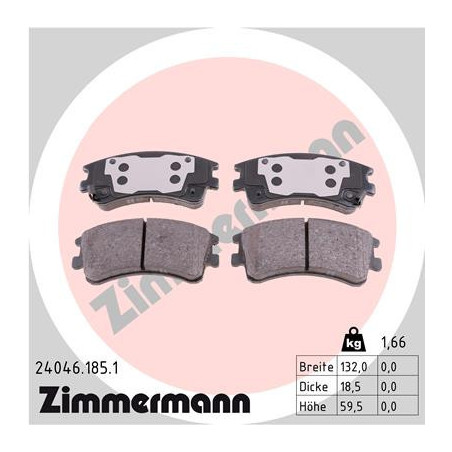 ZIMMERMANN 24046.185.1 Brzdové platničky Predné pre