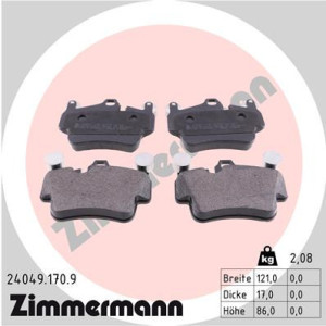 ZIMMERMANN 24049.170.9 Brzdové platničky Zadné pre