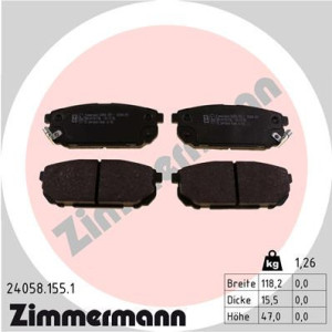ZIMMERMANN 24058.155.1 Brzdové platničky Zadné pre
