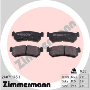 ZIMMERMANN 24071.145.1 Brzdové platničky Zadné pre