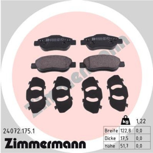 ZIMMERMANN 24072.175.1 Brzdové platničky Predné pre