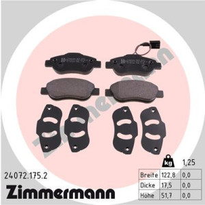 ZIMMERMANN 24072.175.2 Pastiglie freno Anteriore per