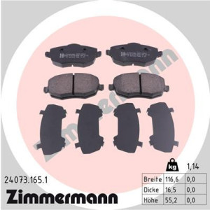 ZIMMERMANN 24073.165.1 Brake Pads Set Front for