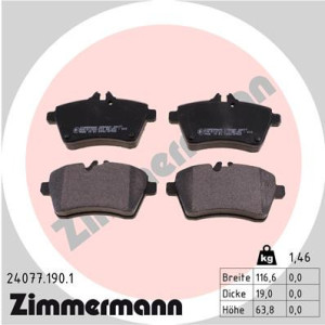ZIMMERMANN 24077.190.1 Brzdové platničky Predné pre