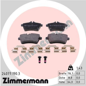 ZIMMERMANN 24077.190.3 Brzdové platničky Predné pre