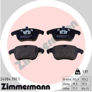 ZIMMERMANN 24084.190.1 Pastillas de freno Delantero para