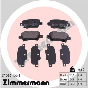ZIMMERMANN 24086.155.1 Klocki hamulcowe Tył dla