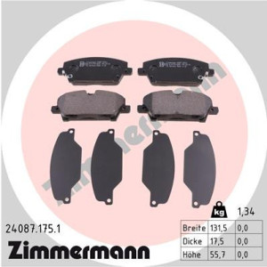 ZIMMERMANN 24087.175.1 Brake Pads Set Front for