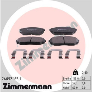 ZIMMERMANN 24092.165.1 Brzdové platničky Predné pre