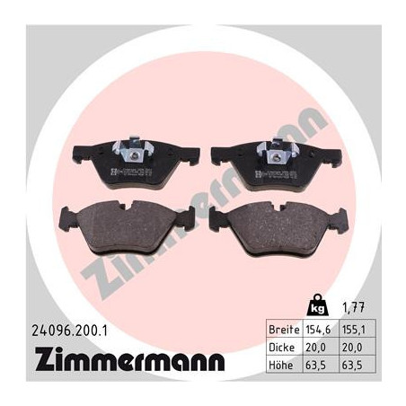 ZIMMERMANN 24096.200.1 Klocki hamulcowe Przód dla