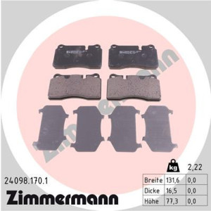 ZIMMERMANN 24098.170.1 Pastillas de freno Delantero para