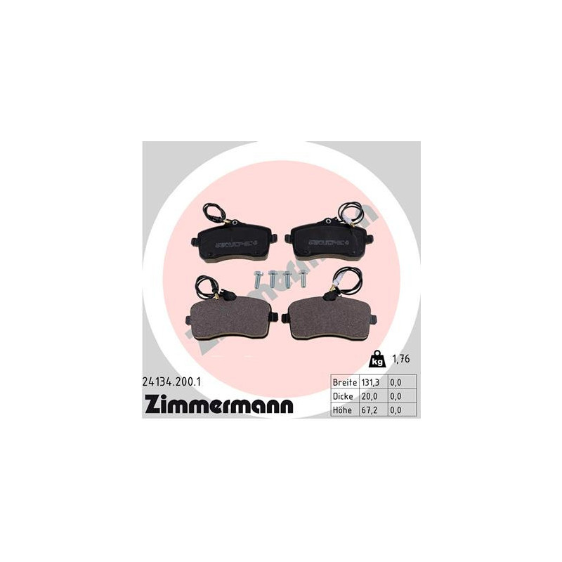 ZIMMERMANN 24134.200.1 Bremsbeläge Vorne für