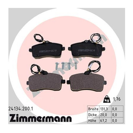 ZIMMERMANN 24134.200.1 Klocki hamulcowe Przód dla