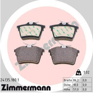 ZIMMERMANN 24135.180.1 Pastiglie freno Posteriore per