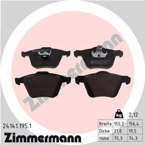 ZIMMERMANN 24141.195.1 Pastiglie freno Anteriore per