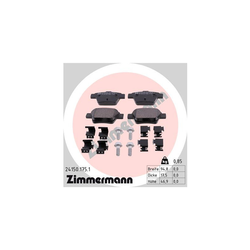 ZIMMERMANN 24150.175.1 Klocki hamulcowe