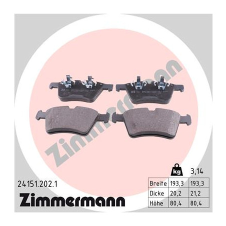 ZIMMERMANN 24151.202.1 Pastillas de freno
