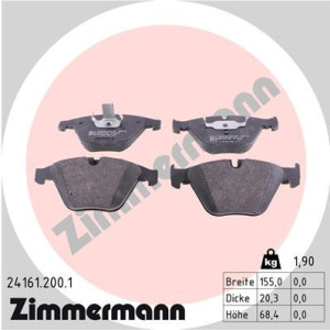 ZIMMERMANN 24161.200.1 Brzdové platničky Predné pre