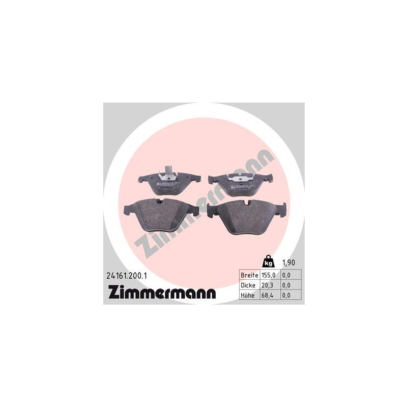 ZIMMERMANN 24161.200.1 Pastillas de freno Delantero para