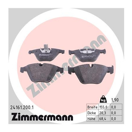 ZIMMERMANN 24161.200.1 Brzdové platničky Predné pre