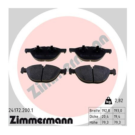 ZIMMERMANN 24172.200.1 Brake Pads Set Front for