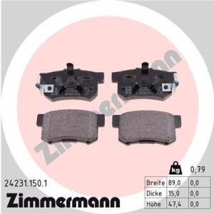 ZIMMERMANN 24231.150.1 Pastillas de freno Trasero para