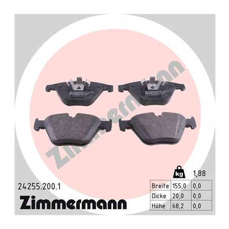 ZIMMERMANN 24255.200.1 Brzdové destičky Přední pro