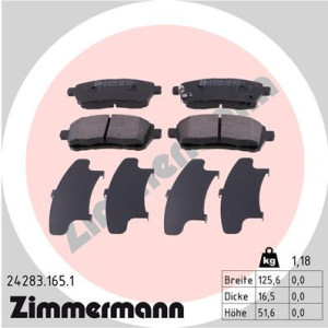 ZIMMERMANN 24283.165.1 Brake Pads Set Front for