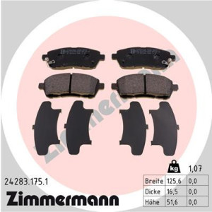 ZIMMERMANN 24283.175.1 Brzdové platničky Predné pre